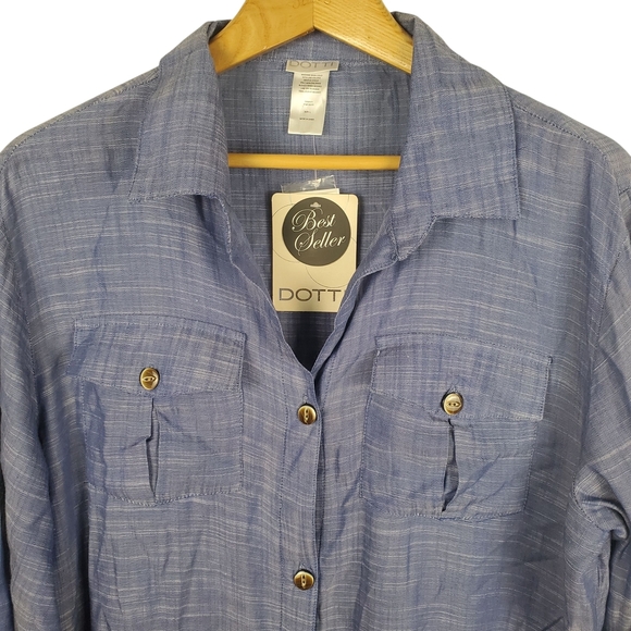 Dotti Lightweight Tunic / Cover-Up. Blue. LG. H100 - Picture 2 of 9